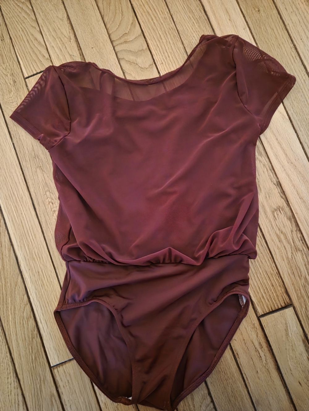 Balera - Large Child - Sheer Leotard In Burgandy